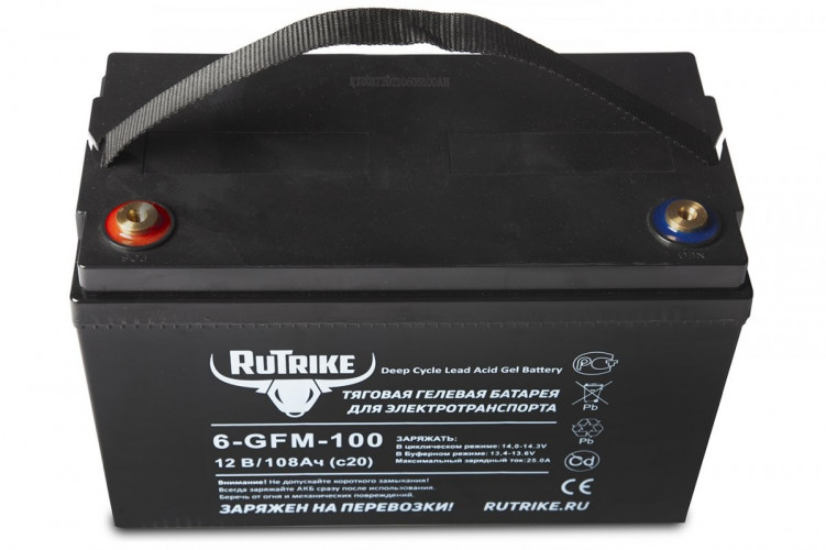 Тяговый гелевый аккумулятор RuTrike 6-GFM-100A (12V108A/H C20) в Санкт-Петербурге