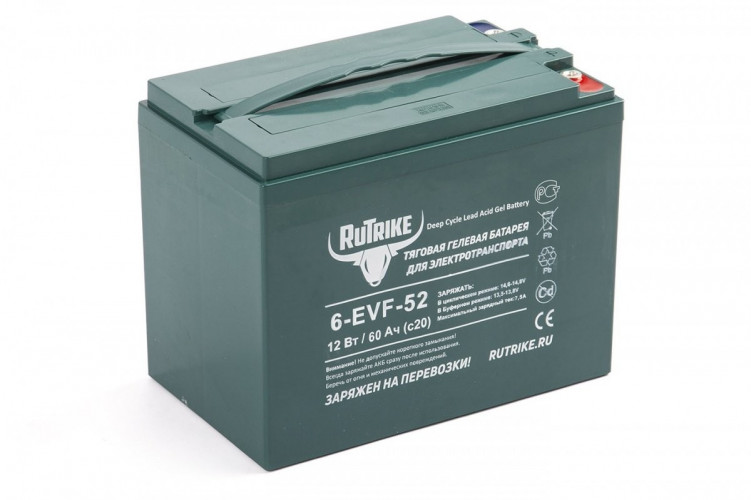 Тяговый гелевый аккумулятор RuTrike 6-EVF-52A (12V52A/H C3) в Санкт-Петербурге
