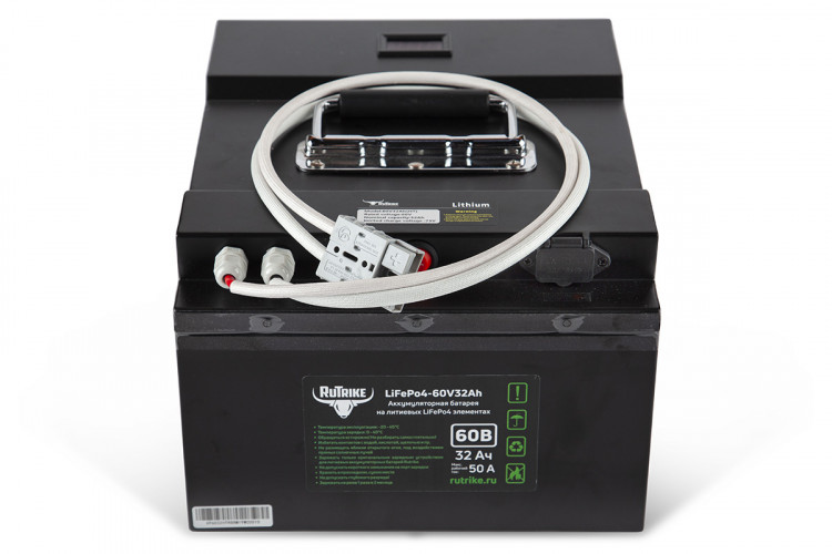 Тяговый железо-фосфатный аккумулятор RuTrike LiFePO4 60V32Ah (50А) в Санкт-Петербурге