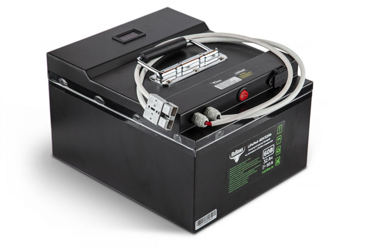 Тяговый железо-фосфатный аккумулятор RuTrike LiFePO4 60V32Ah (50А) в Санкт-Петербурге