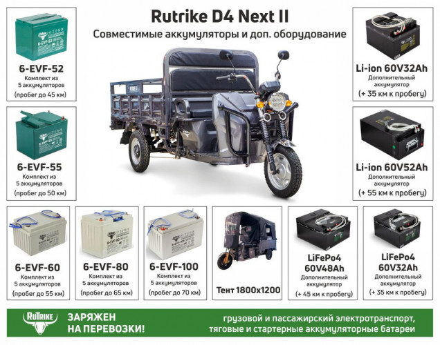 Грузовой электрический трицикл RuTrike D4 NEXT II в Санкт-Петербурге