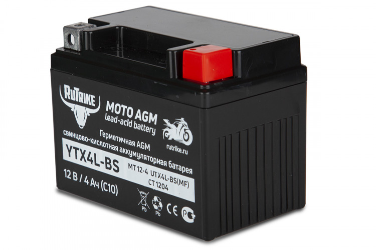 Аккумулятор стартерный для мототехники Rutrike YTX4L-BS (12V/4Ah) в Санкт-Петербурге
