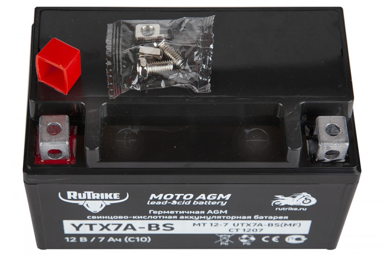 Аккумулятор стартерный для мототехники Rutrike YTX7A-BS (12V/7Ah) в Санкт-Петербурге