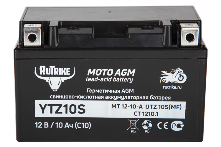 Аккумулятор стартерный для мототехники Rutrike YTZ10S (12V/10Ah) в Санкт-Петербурге