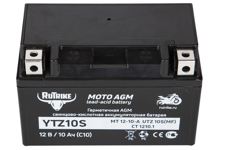 Аккумулятор стартерный для мототехники Rutrike YTZ10S (12V/10Ah) в Санкт-Петербурге