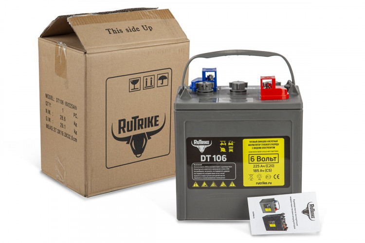Тяговый аккумулятор RuTrike WET DT106 (T-105) 6V155A/H C3 в Санкт-Петербурге