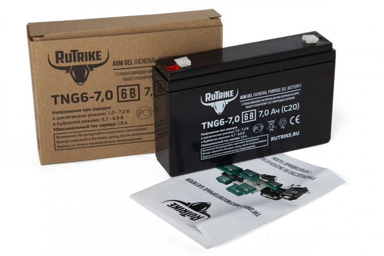 Тяговый гелевый аккумулятор RuTrike TNG 6-7.0 (6V7.0 A/H C20) в Санкт-Петербурге