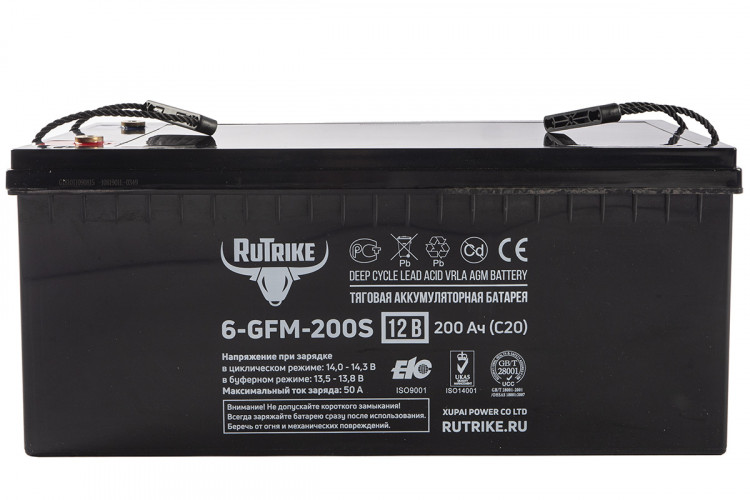Тяговый гелевый аккумулятор RuTrike 6-GFM-200 (12V200A/H C20) в Санкт-Петербурге