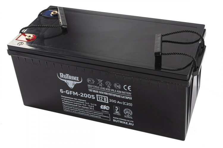 Тяговый гелевый аккумулятор RuTrike 6-GFM-200 (12V200A/H C20) в Санкт-Петербурге