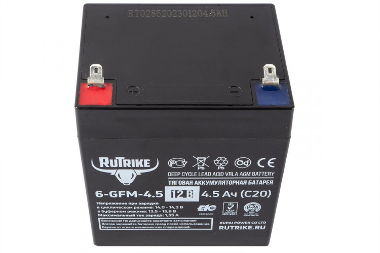 Тяговый гелевый аккумулятор RuTrike 6-GFM-4.5 (12V4.5A/H C20) в Санкт-Петербурге