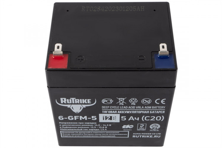 Тяговый гелевый аккумулятор RuTrike 6-GFM-5 (12V5A/H C20) в Санкт-Петербурге