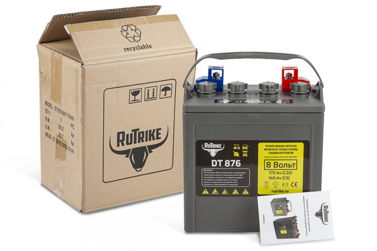 Тяговый аккумулятор RuTrike WET DT876 (T-875) 8V120A/H C3 в Санкт-Петербурге