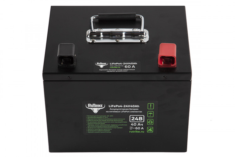 Тяговый железо-фосфатный аккумулятор RuTrike LiFePO4 24V40Ah (60A) в Санкт-Петербурге