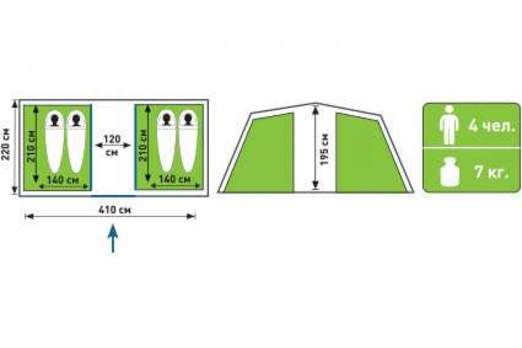 Палатка туристическая Аtemi SELIGER 4CX в Санкт-Петербурге