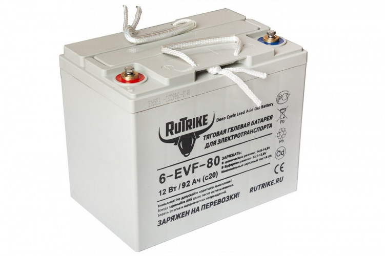 Тяговый гелевый аккумулятор RuTrike 6-EVF-80A (12V80A/H C3) в Санкт-Петербурге