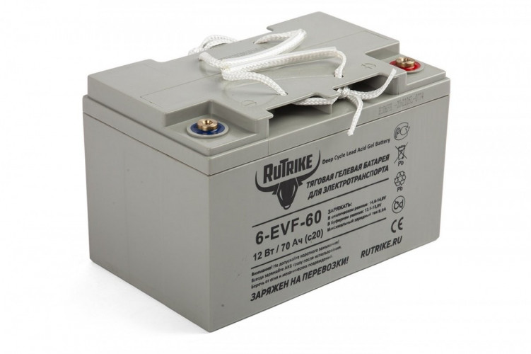 Тяговый гелевый аккумулятор RuTrike 6-EVF-60A (12V60A/H C3) в Санкт-Петербурге