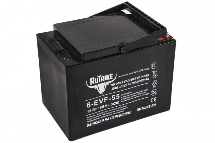 Тяговый гелевый аккумулятор RuTrike 6-EVF-55A (12V55A/H C3) в Санкт-Петербурге